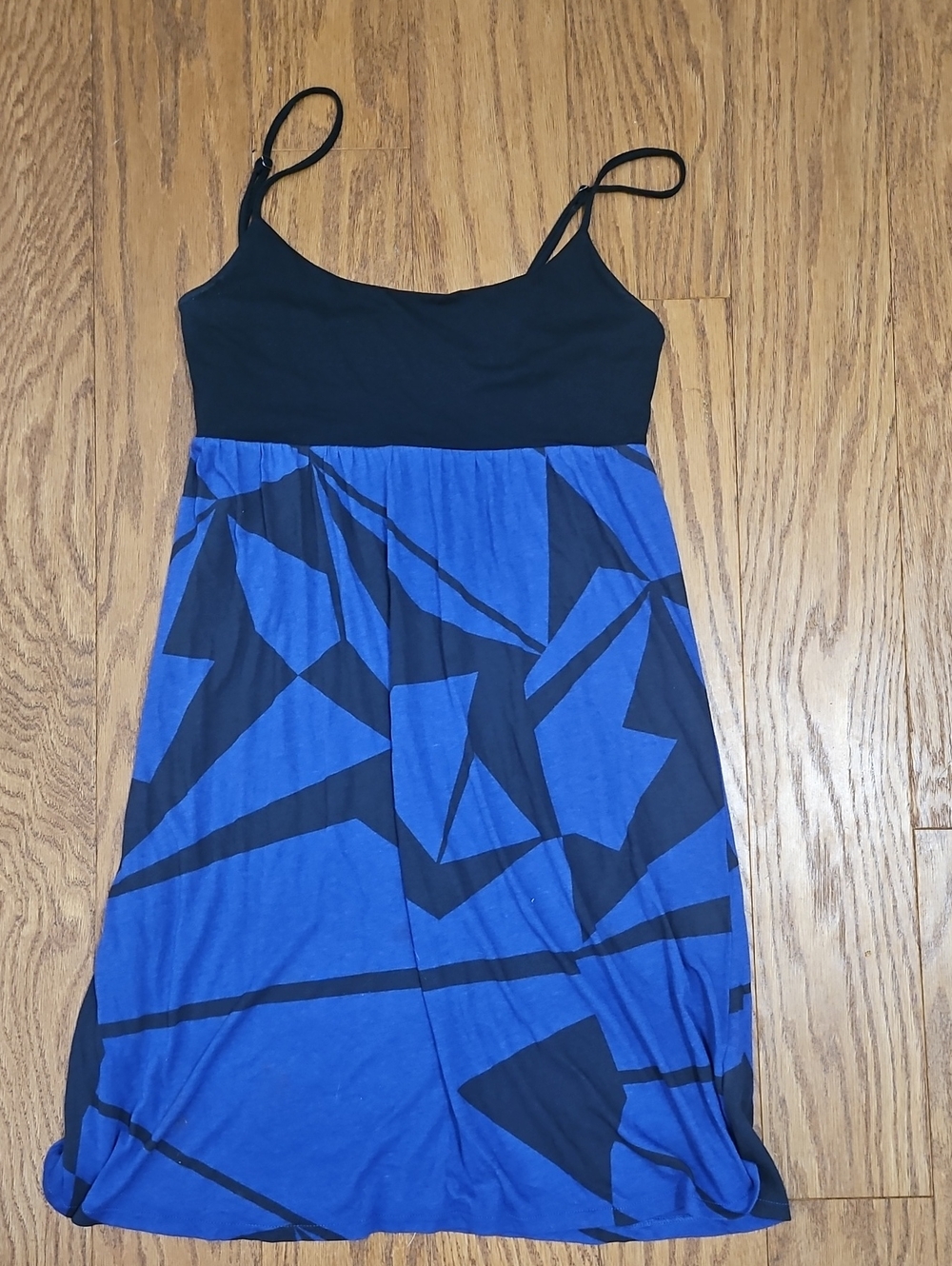 ROXY Blue & Black Geometric Abstract Cami Dress - Size XL